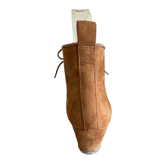 Franco Sarto Annabelle Camel Tan Wedge Ankle Booties Faux Suede Women's Size 6M - Picture 7 of 12